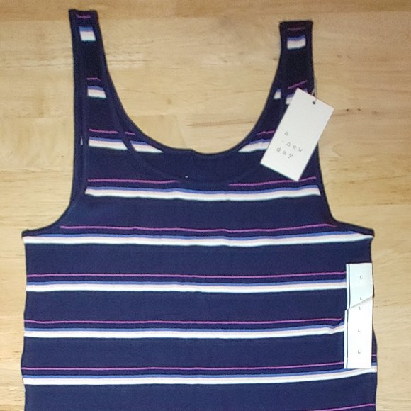 a new day - Women's Striped Tank Top - Large - Picture 1 of 2